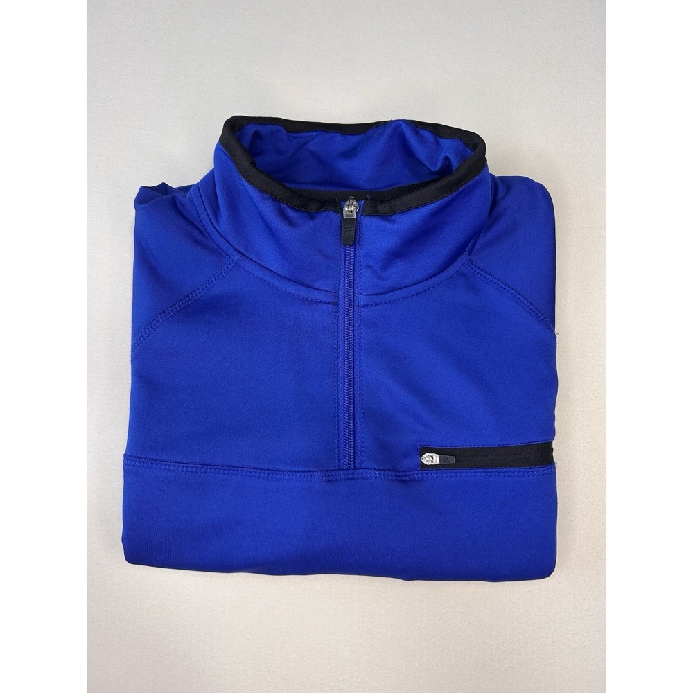 FILA Men's L Blue Black Quarter Zip Performance Pullover Chest Pocket - Picture 9 of 9